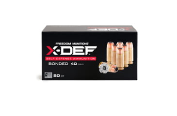 Image of Freedom Munitions X-DEF Defense .40 S&amp;W 165 Grain Hollow Point Brass Pistol Ammo, 50 Rounds, FMX40XD165N50
