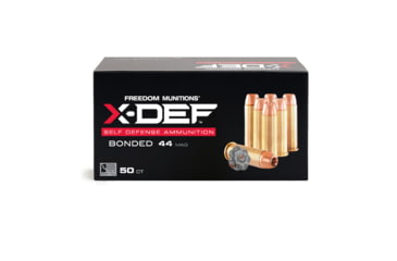 Image of Freedom Munitions X-DEF Defense .44 Magnum 240 Grain Hollow Point Brass Pistol Ammo, 50 Rounds, FMX44XD240N50