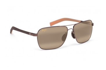Image of Maui Jim Freight Trains Sunglasses w/ Metallic Gloss Copper w/ Tan Tips Frame and HCL Bronze Lenses - H326-23, Quarter View