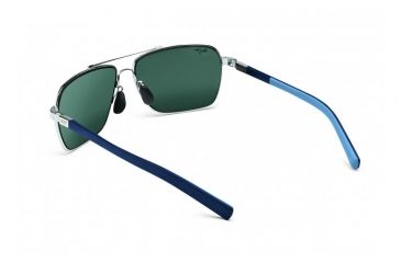 Image of Maui Jim Freight Trains Sunglasses w/ Silver w/ Blue Tips Frame and Neutral Grey Lenses - 326-17, Back View