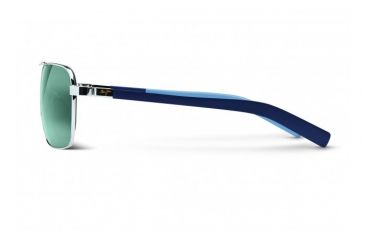 Image of Maui Jim Freight Trains Sunglasses w/ Silver w/ Blue Tips Frame and Neutral Grey Lenses - 326-17, Side View