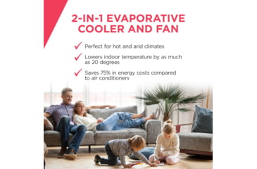 Image of Frigidaire 2-in-1 Evaporative Air Cooler and Fan, Cools 250 sq ft, White, White, EC200WF