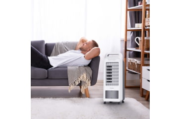 Image of Frigidaire 2-in-1 Personal Evaporative Air Cooler and Fan, Cools 100 sq ft, White, White, EC100WF