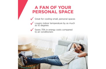 Image of Frigidaire 2-in-1 Personal Evaporative Air Cooler and Fan, Cools 100 sq ft, White, White, EC100WF