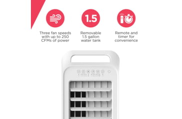 Image of Frigidaire 2-in-1 Personal Evaporative Air Cooler and Fan, Cools 100 sq ft, White, White, EC100WF