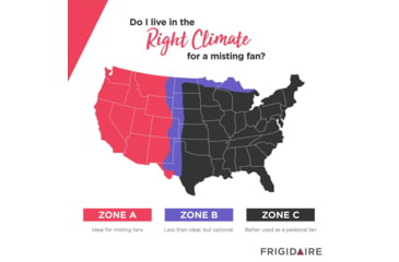 Image of Frigidaire Outdoor Misting Fan/Pedestal Fan, Black, Cools 500 sq ft, FMF2K5BK00