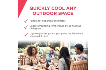 Image of Frigidaire Outdoor Misting Fan/Pedestal Fan, Black, Cools 500 sq ft, FMF2K5BK00