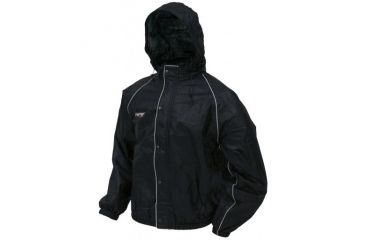 Image of Frogg Toggs Road Toad Rain Jacket, Black w/ Silver, LG FT63132-01LG
