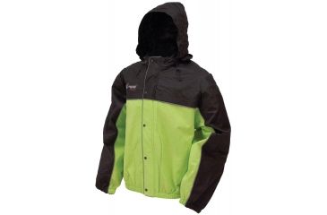 Image of Frogg Toggs Road Toad Rain Jacket, Lime &amp; Black 2-Tone w/ Silver, LG FT63132-148LG