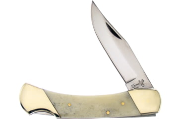 Image of Frost Bear Claw Bone Folding Knife, 5in Closed, 4in, Satin Stainless Clip Point Blade, White Smooth Bone Handle, TS-072WSB