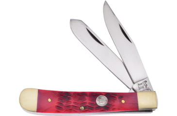 Image of Frost Big Game Trapper Folding Knife, Red jigged bone handle, 14-312DRPB