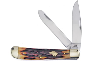 Image of Frost Blue Tick Trapper Winter Folding Knife, 4.25in Closed, Mirror Stainless Clip/Spey Blades, Winter Aged Bone Handle, BKH-108WABS