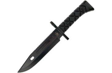 Image of Frost Bowie Knife Tac Xtreme 13.5in overall, 8 black finish sawback 3Cr13 stainless clip point, Black rubberized ABS handle, TX-41B