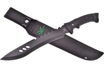 Image of Frost Bowie Knife, TX-17B, Tac Xtreme, 15.5in Overall, 9.75in Black Sawback SS Blade, Black Rubber Handle, Black Nylon Sheath, TX-17B