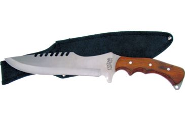 Image of Frost Bowie Pakkawood Fixed Blade Knife, 9.5in, Satin, Brown, Pakkawood Handle F18307PW