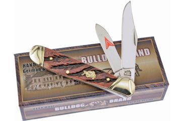 Image of Frost Bulldog Copperhead Brindle Folding Knife,Clip and Pen,Wormgroove Brindle,Bone Handle FBDG027BRBN
