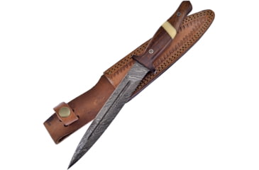 Image of Frost Dagger Rosewood Knife, 7 Damascus steel dagger blade, Rosewood handle with white bone onlay, VFD-33RWSB