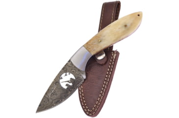 Image of Frost Damascus Duck Bowie Knife, 3.75 Damascus steel blade, White smooth bone handle, CW-991WSB/DK