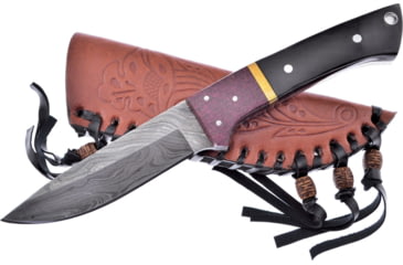 Image of Frost Damascus Hunter Buffalo Horn Knife, 4.25 Damascus steel blade, Buffalo horn handle, CW-4762BH/D