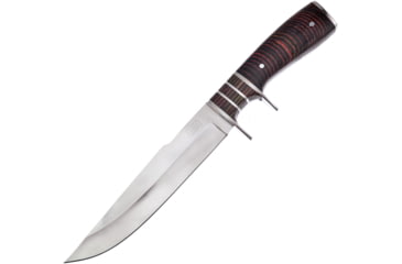 Image of Frost Wood Fixed Blade Knife, 12.5in Overall, 7.25in, Satin Finish Stainless Blade, Tiger Striped Wood Handle, Nylon Sheath, SHP-166RW