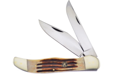 Image of Frost Folding Hunter Second Cut Folding Knife, Mirror SS Clip And Skinner Blades, Second Cut Bone Handle, WT069SC