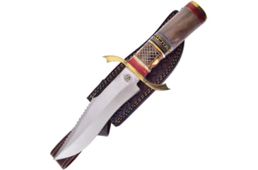 Image of Frost Frost Falcon Bowie Knife, 12in Overall, 7in, Satin Stainless Bowie Blade, Bone/Wood Handle, Leather Sheath, CW-701WW