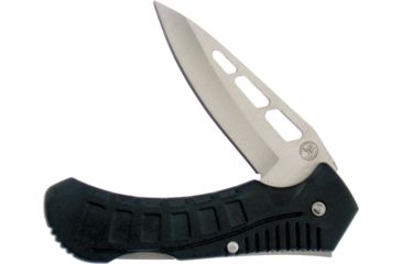 Image of Frost Gentle Tac Lockback Folding Knife,2.5in,Stainless Steel,Standard Edge,Satin,Black,Synthetic Handle FWT176B