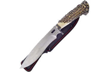 Image of Frost Imitation Stag Hunting Knife, 11.5in Overall, 6.75in, Satin Finish Stainless Blade, Imitation Stag Handle, Nylon Sheath, SW-605SBR