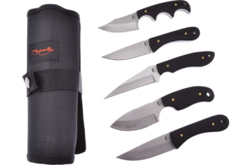 Image of Frost Hunting Knife Set, Satin Finish 3Cr13 Stainless Hunter/Skinner Blade, Black Pakkawood Handle, Nylon Sheath, OC-01BPW