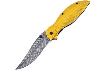 Image of Frost Indian Linerlock A/O Gold Folding Knife,3.25in,Stainless Steel,Standard Edge,Gold Aluminum Handle FCW4604GD