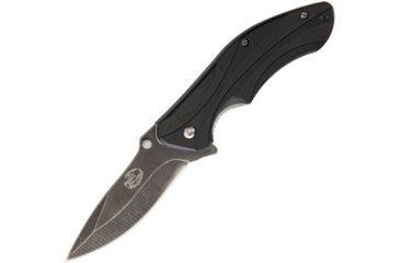 Image of Frost Ironhorse Linerlock A/O Black Folding Knife,3.5in,Stainless Steel,Standard Edge,Black Synthetic Handle FCPIH724B