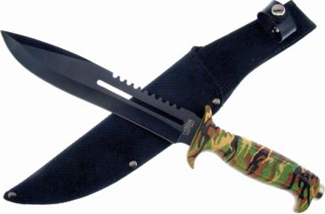 Image of Frost Jungle Fever IV Bowie Fixed Blade Knife, 8in, Sawback, Camo, Composition Handle F18431CA