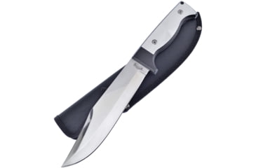 Image of Frost Knight Guard II Fixed Blade Knife, 7 mirror finish 440 stainless clip point blade, Black and silver aluminum handle, FC-114