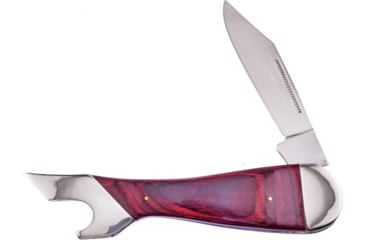 Image of Frost Large Leg Folding Knife, 8in Closed, 4.75in, Mirror Stainless Clip Blade, Brown Wood Handle, GT183