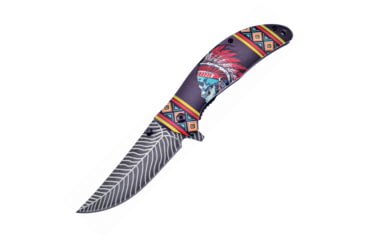 Image of Frost Linerlock A/O Black Folding Knife, 3.5 stainless clip point blade, Black synthetic handle, FC-54B