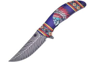 Image of Frost Linerlock A/O Blue Folding Knife, 3.5 stainless clip point blade, Blue synthetic handle, FC-54BL