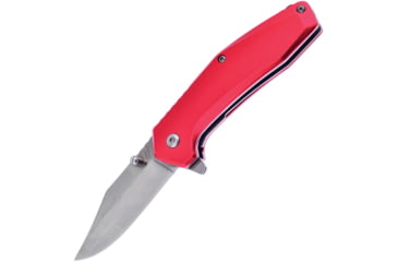 Image of Frost A/O Red Mirror Clip Point Knife, 4in Closed, 2.75in Mirror 3Cr13 Stainless Clip Point Blade, Red Aluminum Handle, SW-887R