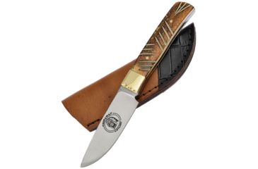 Image of Frost Little Fox Skinner Torch Bone Fixed Blade Knife, 3.5in, Stainless Steel, Standard Edge, Satin, Brown, Torch Bone Handle FCW986TB