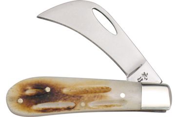 Image of Frost Little Hawkbill Sawcut Bone Folding Knife,Stainless Steel,Standard Edge,Mirror Polish,Sawcut Bone Handle F14478SC