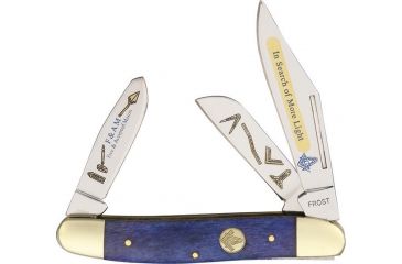 Image of Frost Masonic Wrangler Knife, Blue smooth bone handle F14797MAS2