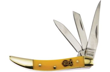 Image of Frost Miller Brothers 3 Blade Peanut Folding Knife,Yellow,Composition Handle FMBS109Y3