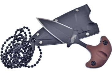 Image of Frost Neck Knife Coyote Brown, 1.63 black finish double edge stainless dagger bl, Coyote brown aluminum handle, FC-96CB