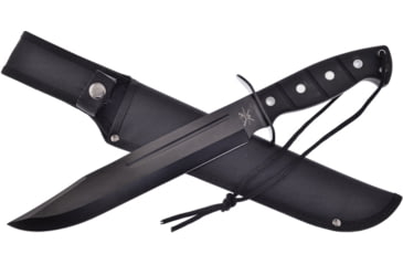 Image of Frost Operation Bowie Knife, 10 black finish stainless clip point blade, Black rubber handle, TX-0005