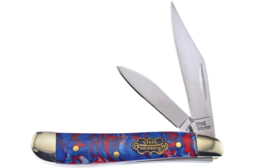 Image of Frost Peanut God Bless America Folding Knife, Mirror SS Clip And Pen Blades, Red, White, Blue Corelon Handle, SW-107GBA