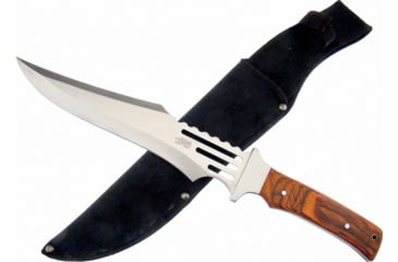 Image of Frost Rail Ryder Bowie Knife, 15.5in Overall, 9.75in, Satin Finish Stainless Blade, Brown Pakkawood Handle, Nylon Sheath, TDH242-155