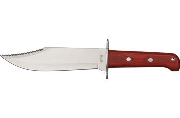 Image of Frost Santa Fe Trail Bowie Fixed Blade Knife, 8.375in, Serrated Clip Point, Wood Handle FHK6074140