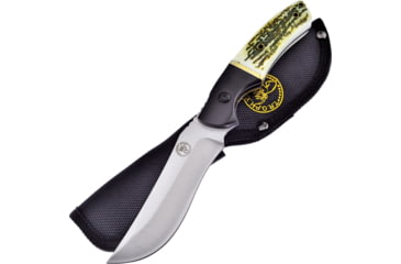 Image of Frost Small Bowie Knife, Trophy Stag, 9in Overall, 4.25in Satin SS Blade, Imitation Stag And Black Pakkawood Handle, Black Nylon Sheath, TS-002