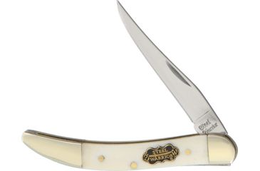 Image of Frost Steel Warrior Toothpick White Folding Knife,Stainless Steel,Standard Edge,Long Clip,Mirror Polish,White,Bone Handle FSW109WSB