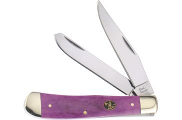Image of Frost Steel Warrior Trapper Purple Folding Knife,Clip and Spey,Purple,Smooth Bone Handle FSW108PSB