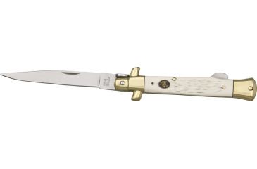 Image of Frost Stiletto White Pick Bone Folding Knife, 3.875in, Single Edge Blade, White Pick Bone Handle FSW185WPB
